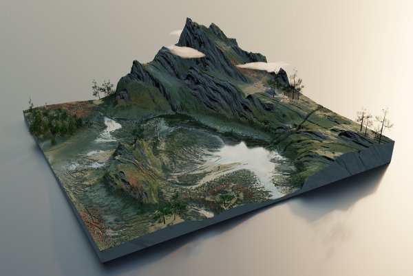 Лоу Поли ландшафт