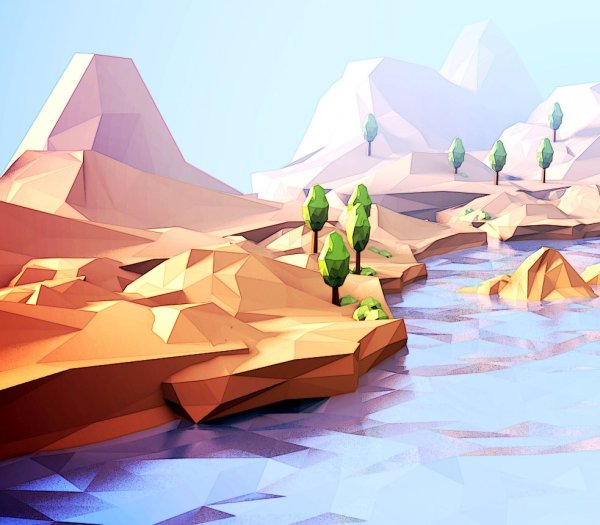 Лоу Поли ландшафт в Blender