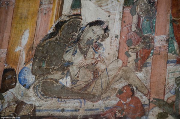Фреска храма в Аджанте Индия 8 век