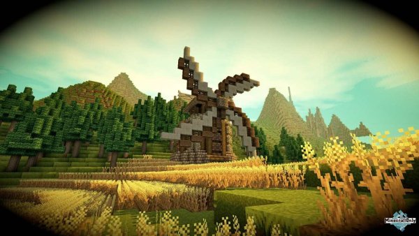 Красивый пейзаж в МАЙНКРАФТЕ