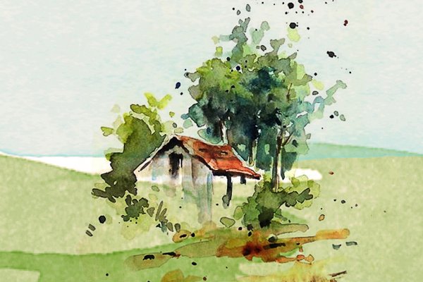 Зарисовки пейзажа акварелью