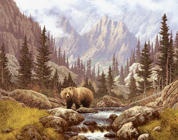 Nitex набор для вышивания горный пейзаж 33 х 45 см