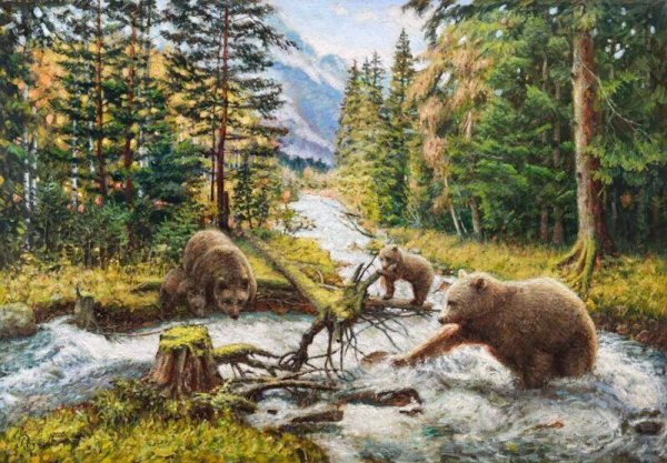 Картины пейзажи медведи