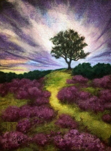 Шерстяная живопись пейзажи