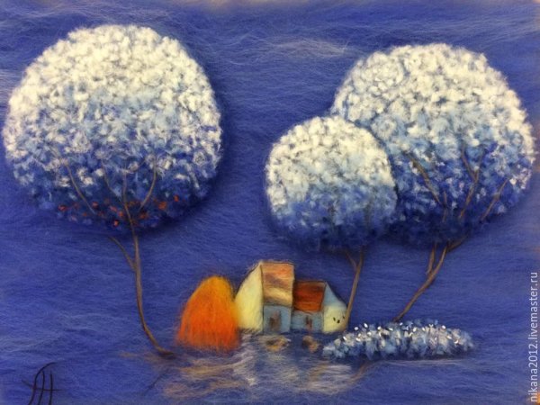 Дерево из шерсти валяние