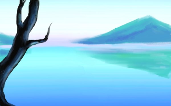 Пейзаж в холодных цветах