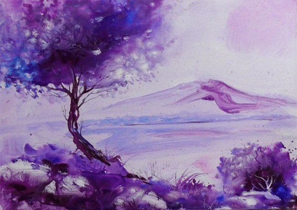 Холодный батик пейзаж