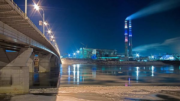 Ночной Кемерово Кузнецкий мост
