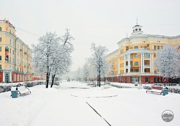 Площадь Пушкина Кемерово зима