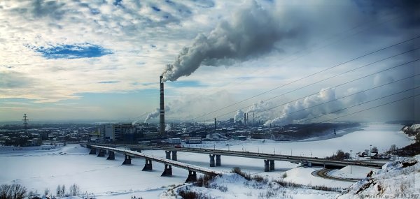 Мост Кемерово зима