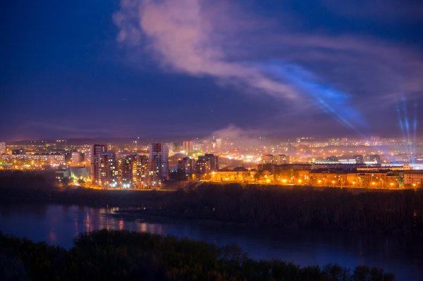 Ночной город Кемерово