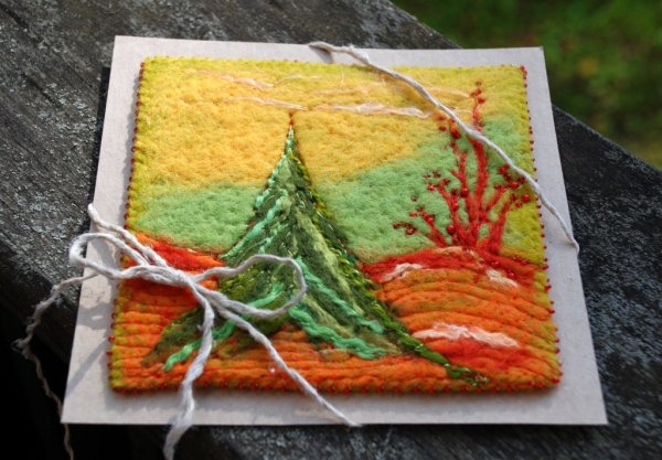 Ниткография «зимний лес»