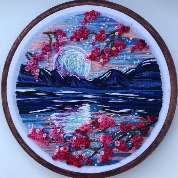 Живописная вышивка гладью пейзажи