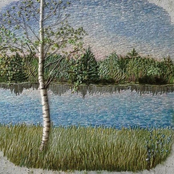 Панно в технике мокрая ткань