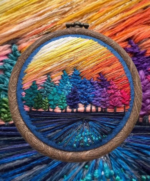 Вышивка гладью пейзажи