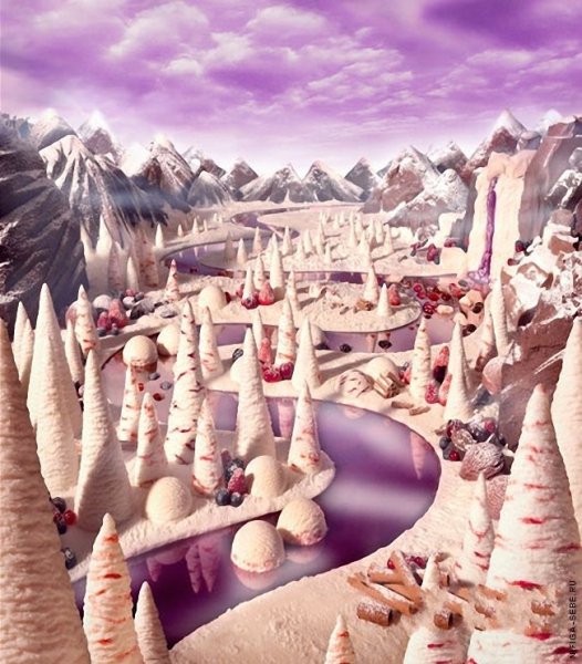 Карл Уорнер пейзажи из еды