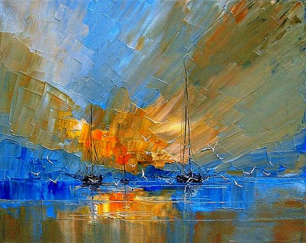 Картины художников мастихином