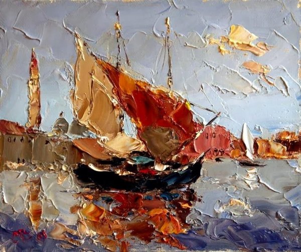 Живопись пастозная мастихином пейзаж