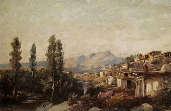 Павел Брюллов пейзаж с рекой