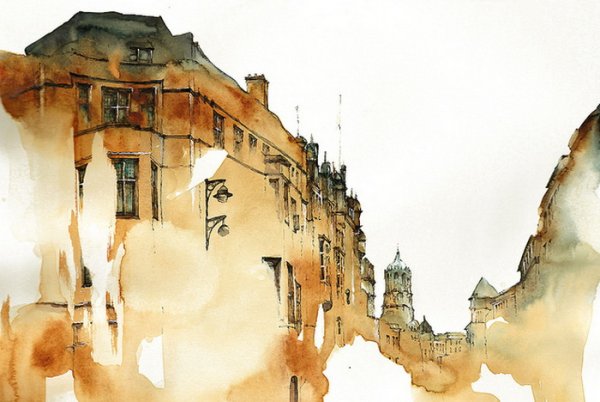 Акварельные пейзажи Grzegorz Wrobel