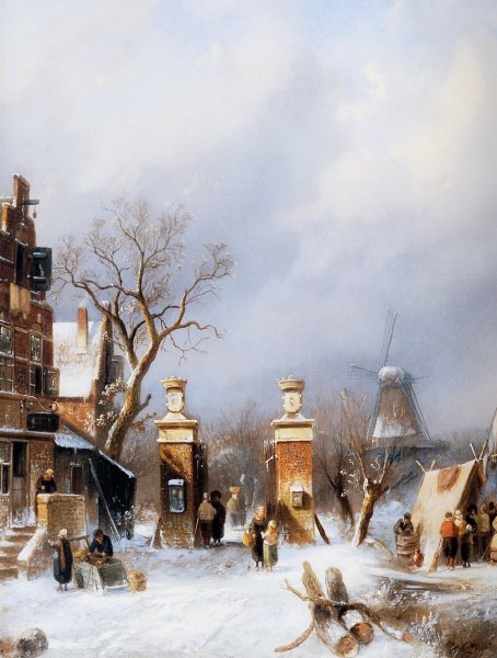Шарль Лейкерт художник голландский зимний пейзаж