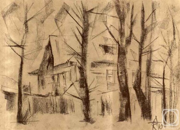 Пленэр сангиной пейзаж