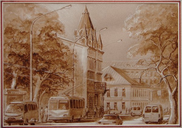 Архитектура на тонированной бумаге