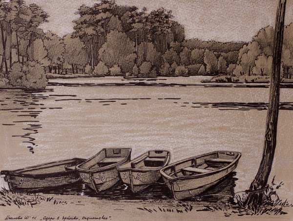 Уголь сангина соус архитектурный пейзаж