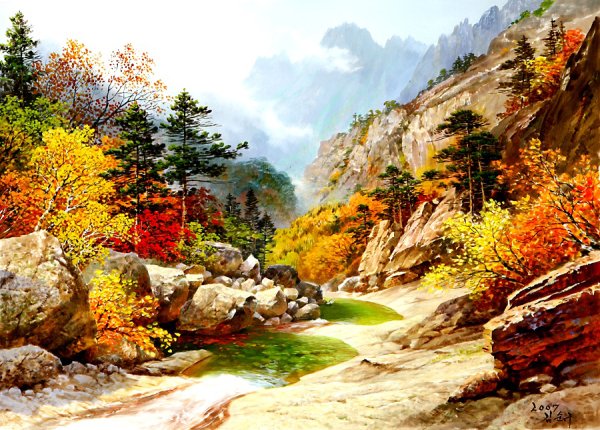 Корейская живопись пейзаж