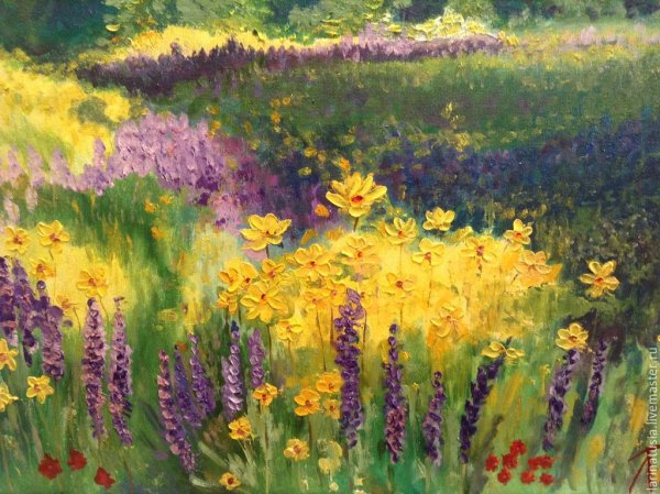 Поле цветов живопись