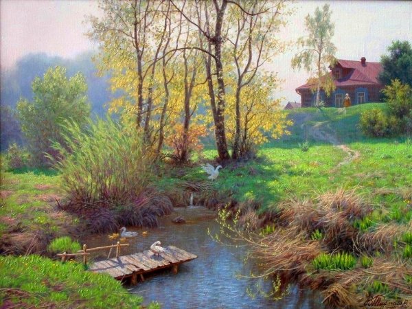 Художник Михаил Сатаров картины деревня