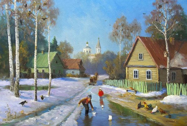 Художник Владимир Жданов картины деревни
