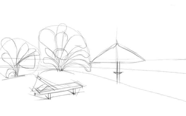 Эскиз осеннего пейзажа