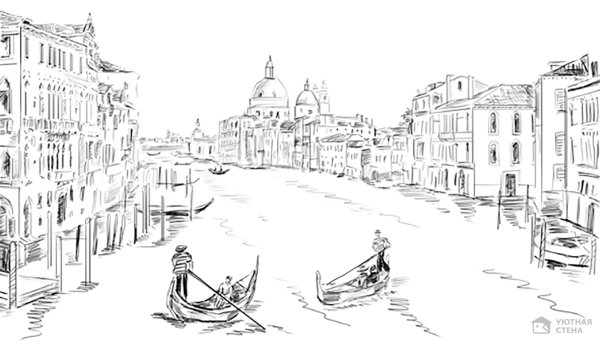 Венеция Графика черно-белая