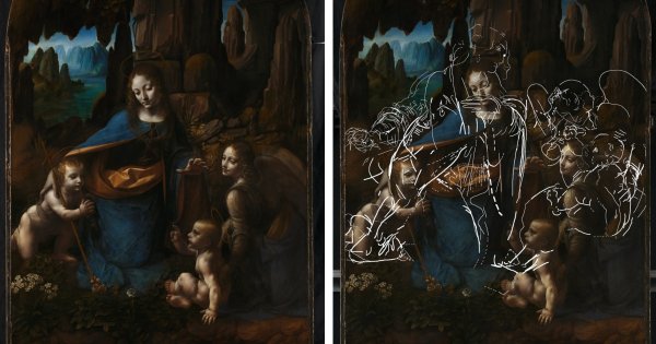 Мадонна в скалах Леонардо да Винчи фото