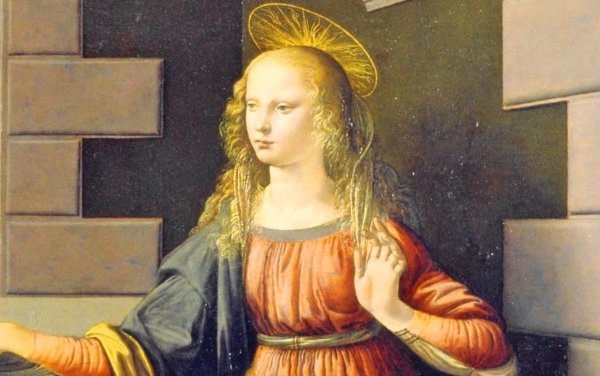 Леонардо да Винчи. Благовещение. Галерея Уффици, Флоренция.