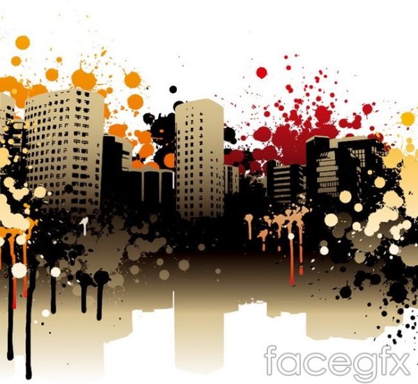 Городской пейзаж Векторная Графика