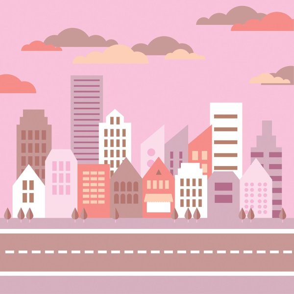 Город Векторная иллюстрация