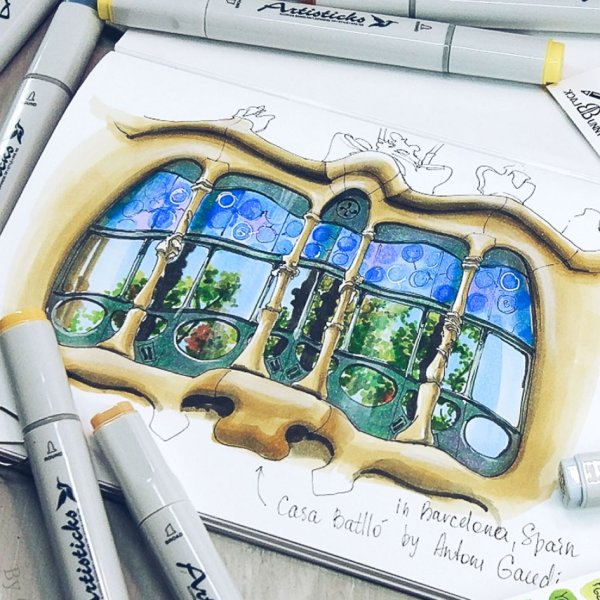 Архитектура спиртовыми маркерами