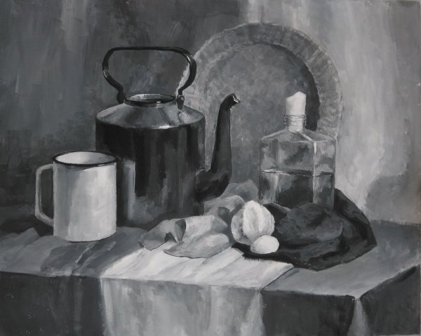 Гризайль натюрморт Академическая живопись