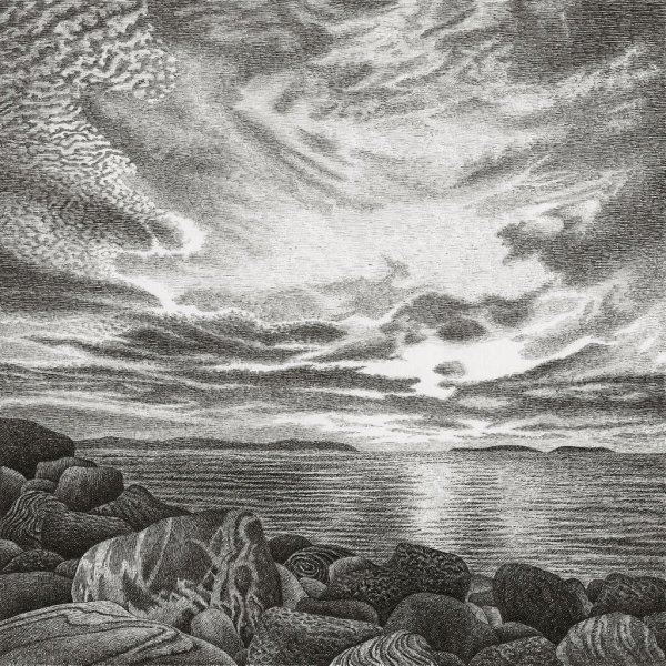 Морской пейзаж в графике