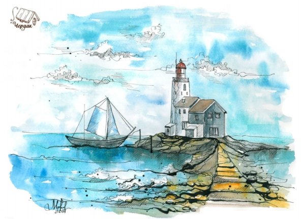 Картинки карандашом море