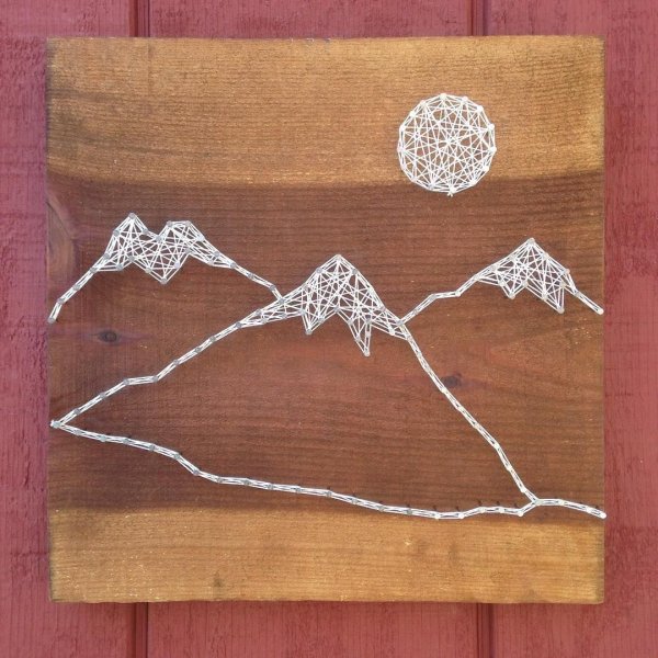 Панно дерево и нитки