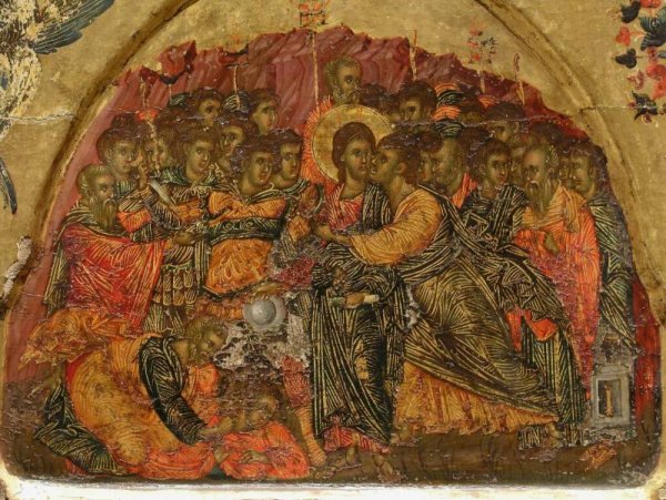 Поцелуй Иуды Византийская фреска