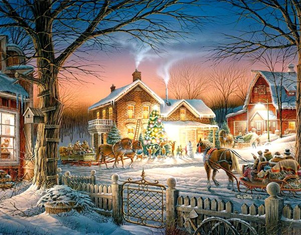 Художник Терри Редлин зима Рождество