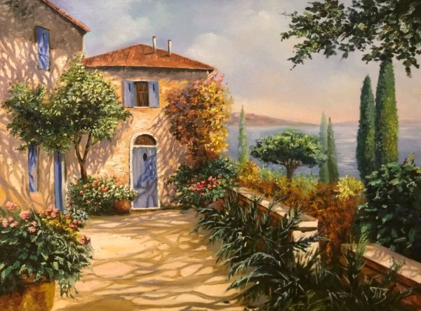 Италия картины художников пейзаж Средиземноморский