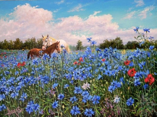 Картина Лях Васильковое поле