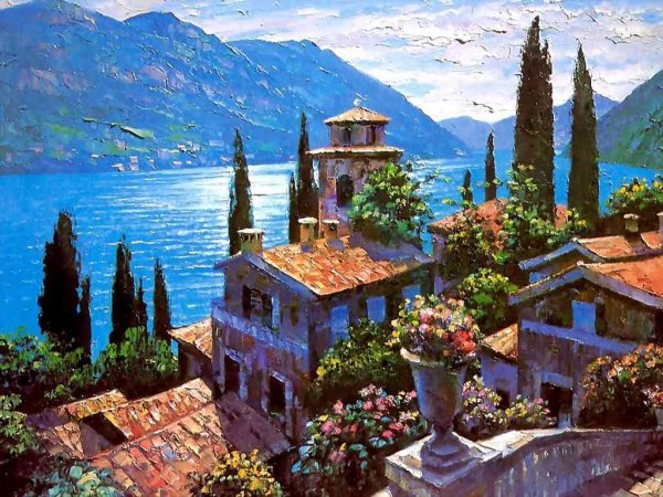 Художник Юрий Обуховский озеро Комо