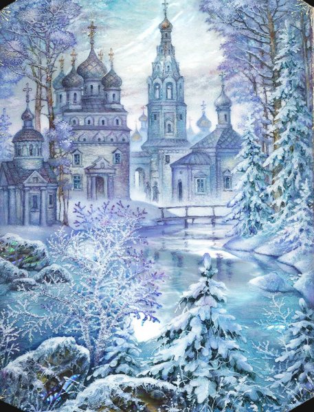 Крестом новогодние пейзажи