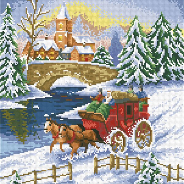 Новогодние пейзажи для декупажа